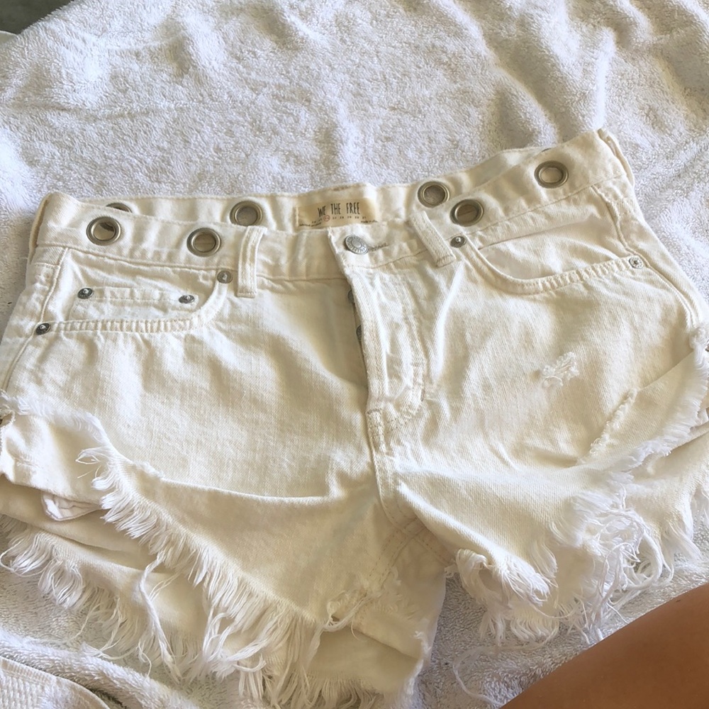 White shorts free people